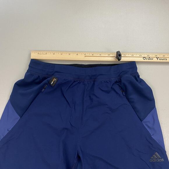 Adidas Cordura Shorts Mens Medium Blue Athletic Outdoor Running Zip Pocket - Picture 3 of 15